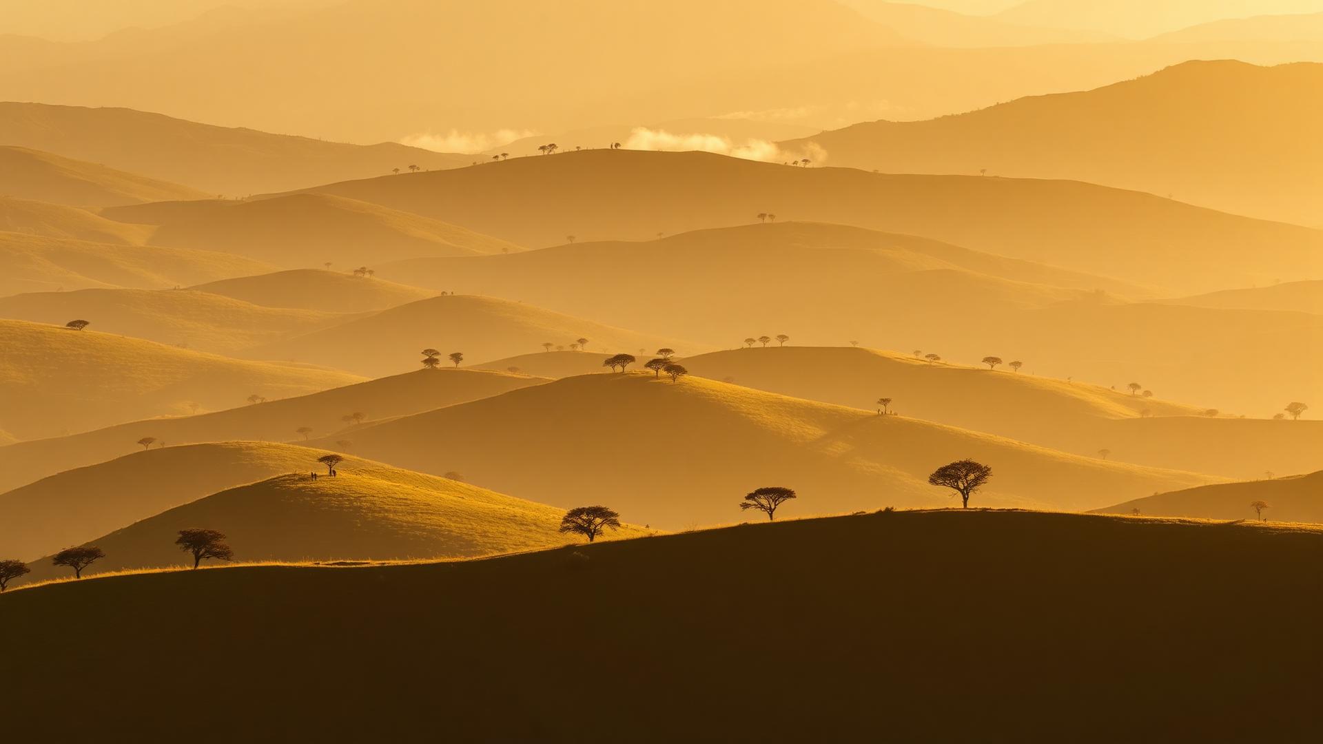 Ethiopian highlands at dusk