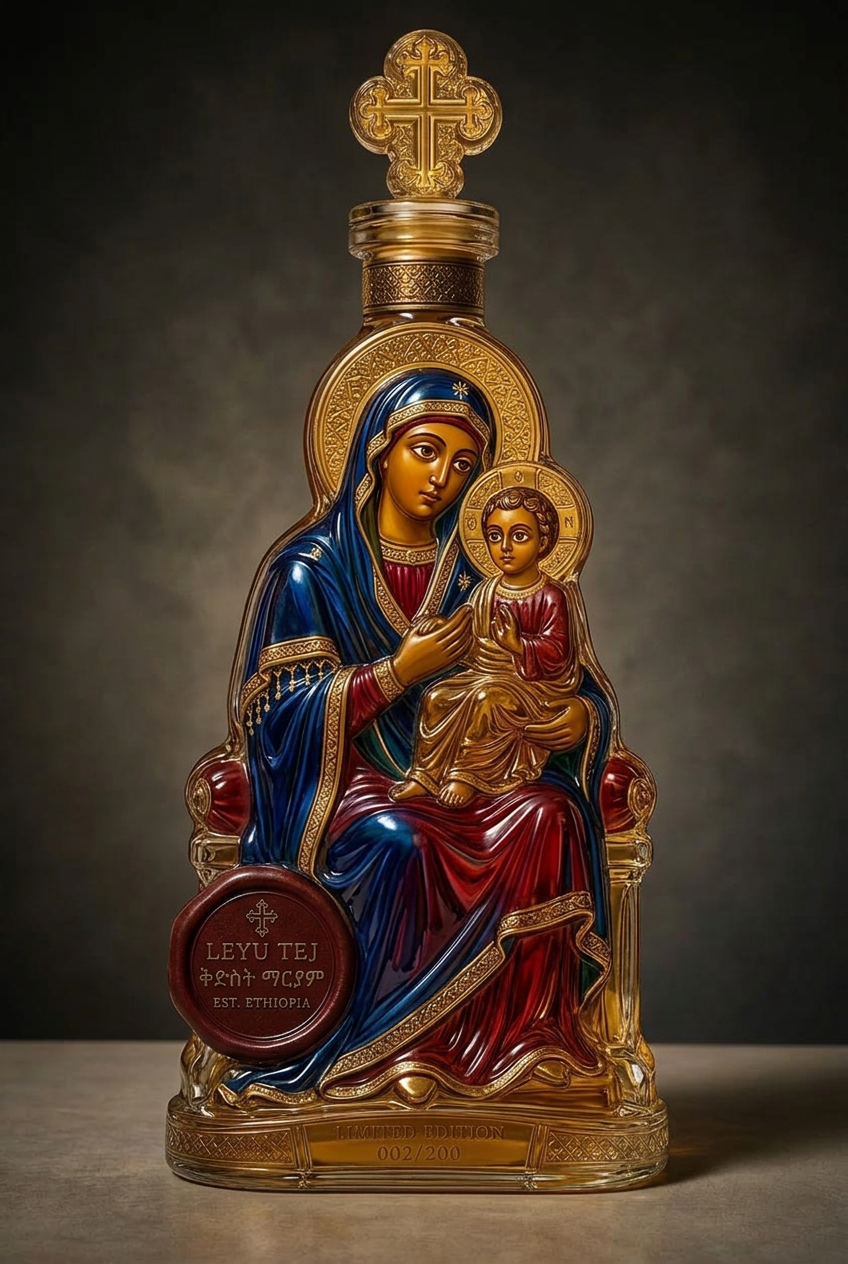 St. Mary, Mother of God — Leyu Tej hand-sculpted decanter